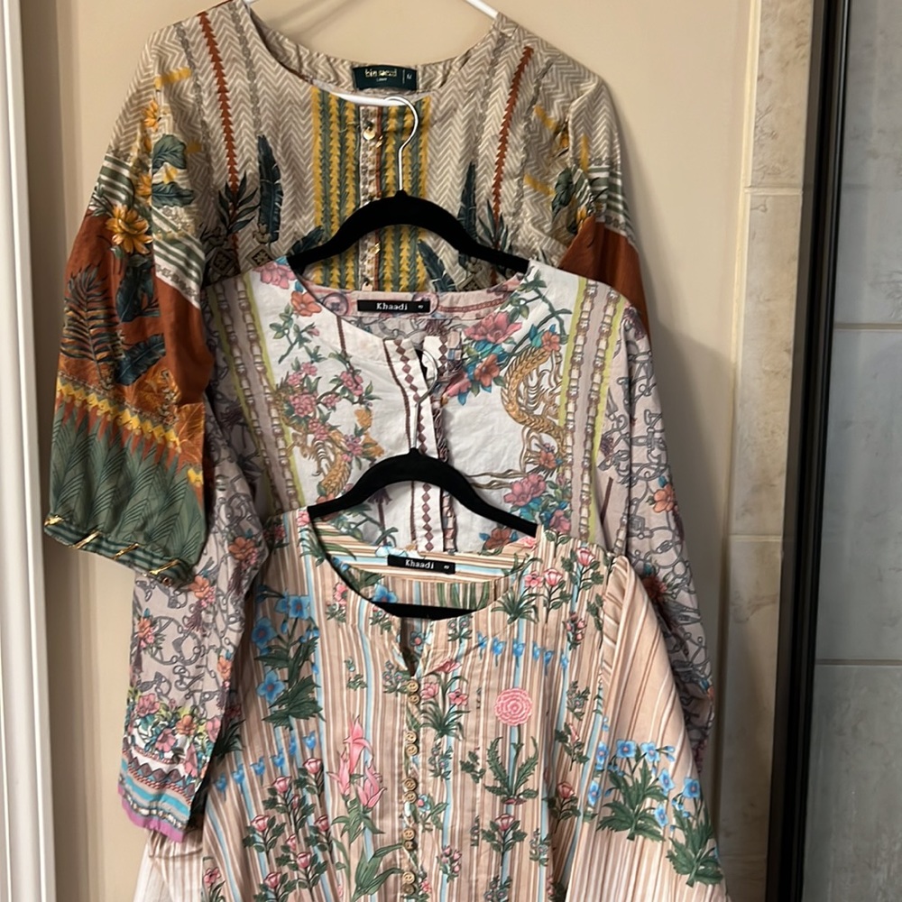 All three lawn suit - khaddi